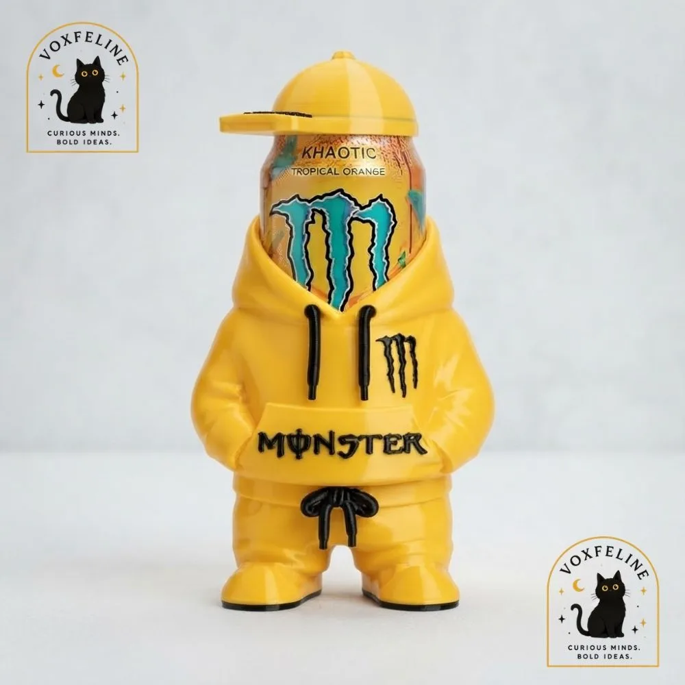 Monster Energy 3D-Printed Can Holder Hoodie & Mini Baseball Cap Design (1) Monster Energy 3D-Printed Can Holder Hoodie & Mini Baseball Cap Design — image 2