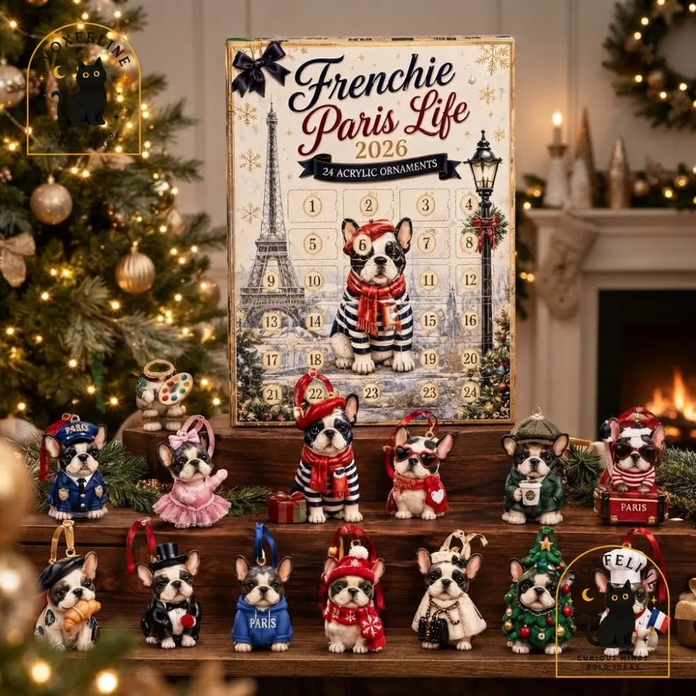 Frenchie Paris Life Advent Calendar 2026 24 Acrylic Ornaments