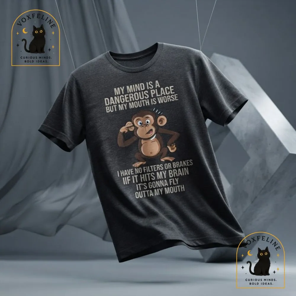 My Mind Is a Dangerous Place But My Mouth Is Worse T-Shirt (5) My Mind Is a Dangerous Place But My Mouth Is Worse T-Shirt — image 5