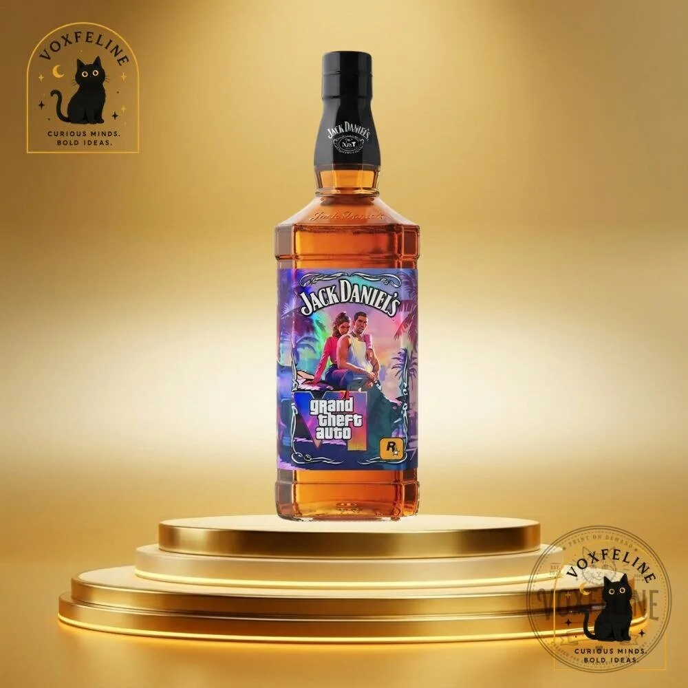 GTA 6 Jack Daniel’s Bottle Wrap Custom Fan-Made Grand Theft Auto VI Label