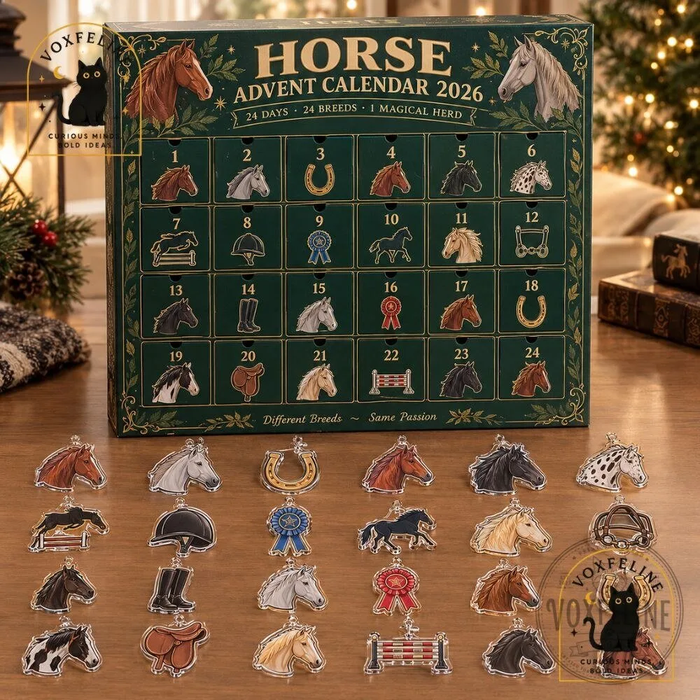 Horse Advent Calendar 2026 24 Horse Breed Acrylic Ornaments