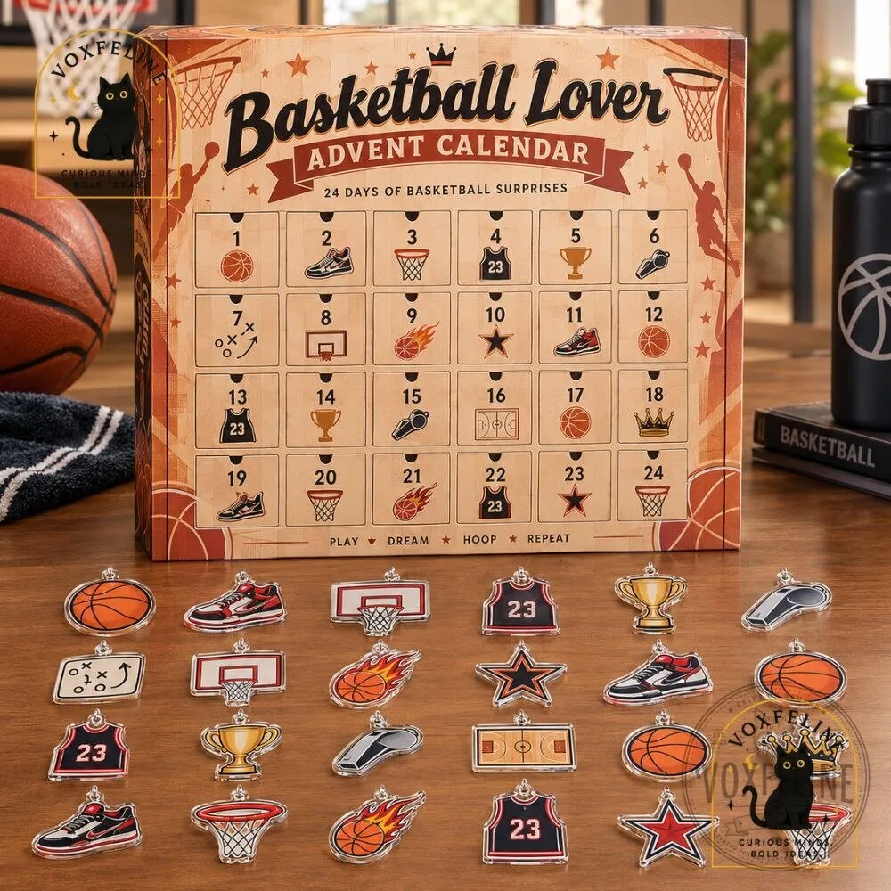 24 Day Basketball Lover Advent Calendar Acrylic Ornaments