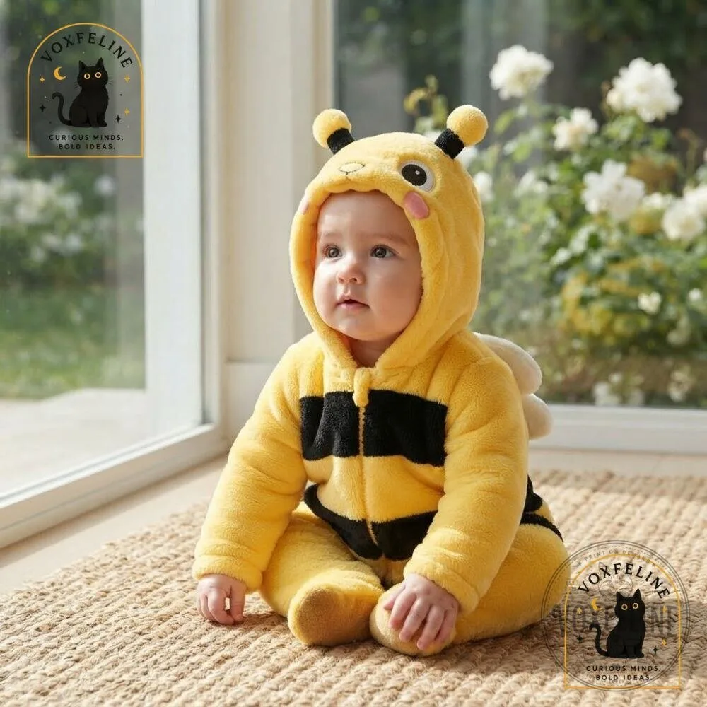Baby Bee Costume Plush Fuzzy Hooded Romper with Antennae 14 Baby Bee Costume Plush Fuzzy Hooded Romper with Antennae