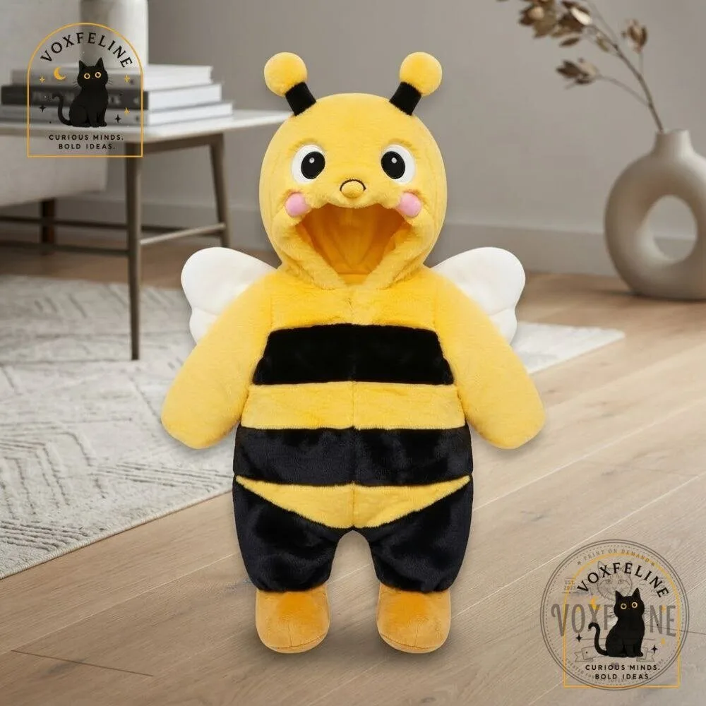 Baby Bee Costume Plush Fuzzy Hooded Romper with Antennae 15 Baby Bee Costume Plush Fuzzy Hooded Romper with Antennae