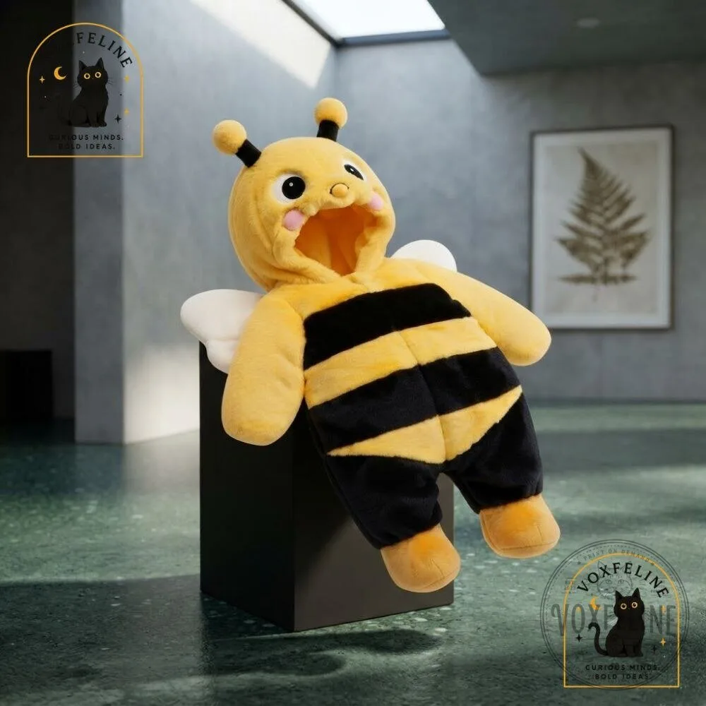 Baby Bee Costume Plush Fuzzy Hooded Romper with Antennae 17 Baby Bee Costume Plush Fuzzy Hooded Romper with Antennae