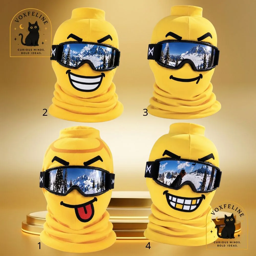 LEGO Head Yellow Balaclava Ski Mask Funny Tongue Face Winter Ski Mask