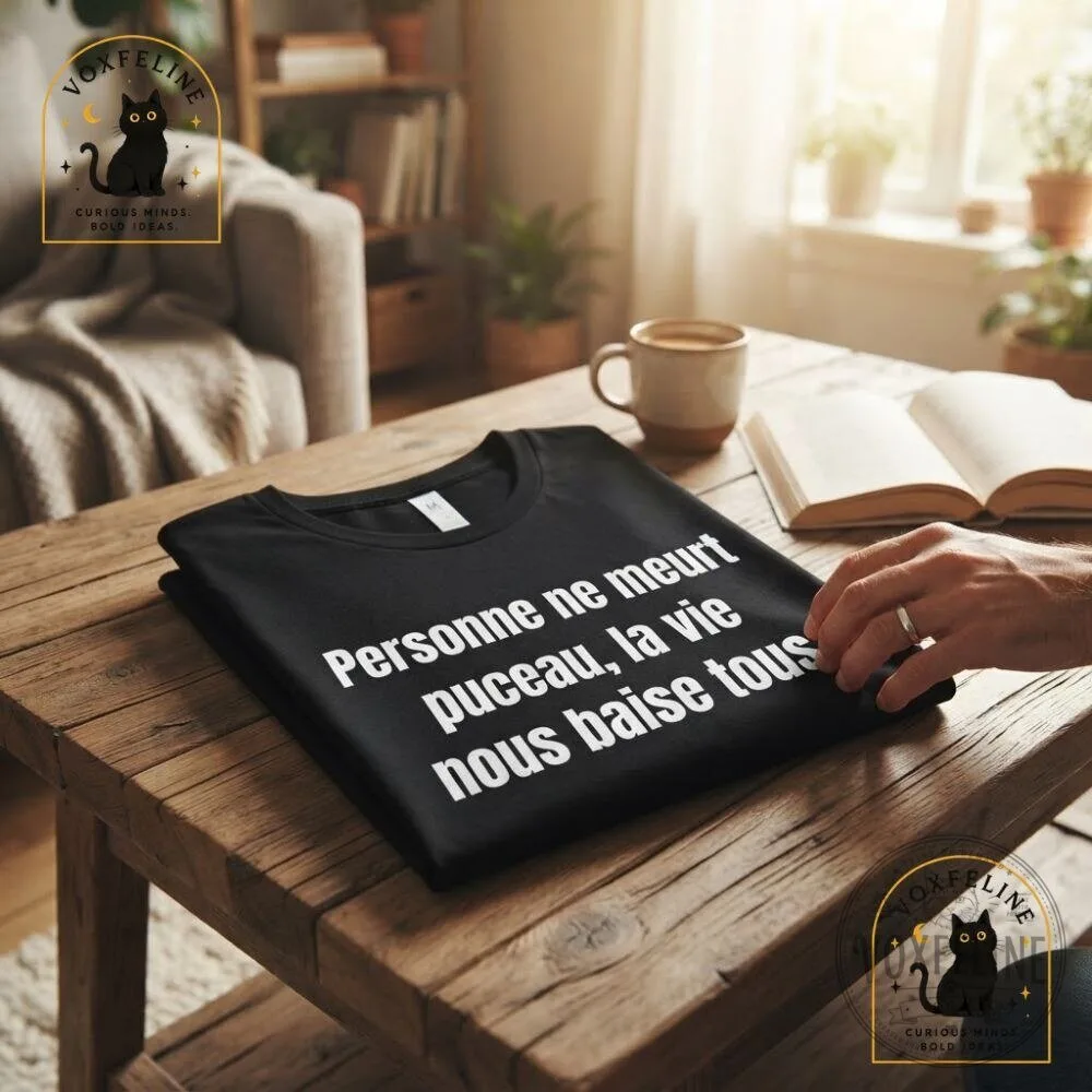 Personne Ne Meurt Pucceau Shirt La Vie Nous Baise Tous French Funny T-Shirt 11 Personne Ne Meurt Pucceau Shirt La Vie Nous Baise Tous French Funny T-Shirt