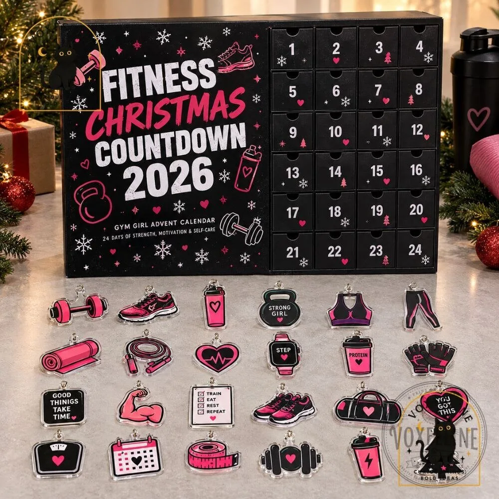 Fitness Christmas Countdown 2026 Gym Girl Advent Calendar for Women