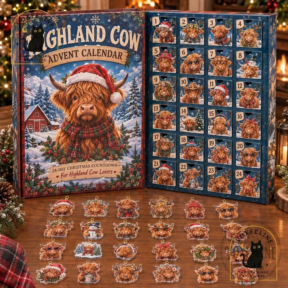 Highland Cow Advent Calendar 2026 24-Day Christmas Countdown Gift for Highland Cow Lovers