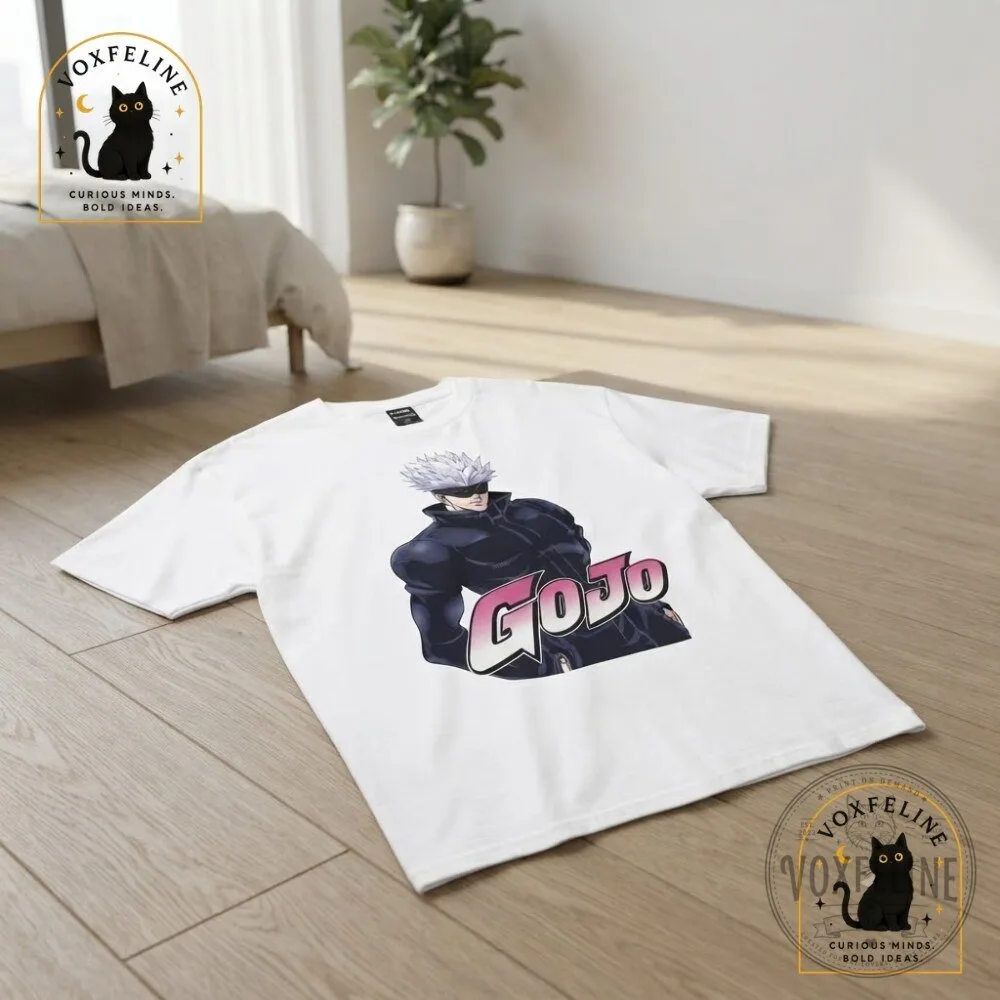 Gojojo’s Bizarre Adventure T-Shirt Gojo Satoru Jujutsu Kaisen x JoJo Graphic Tee 10 Gojojo’s Bizarre Adventure T-Shirt Gojo Satoru Jujutsu Kaisen x JoJo Graphic Tee