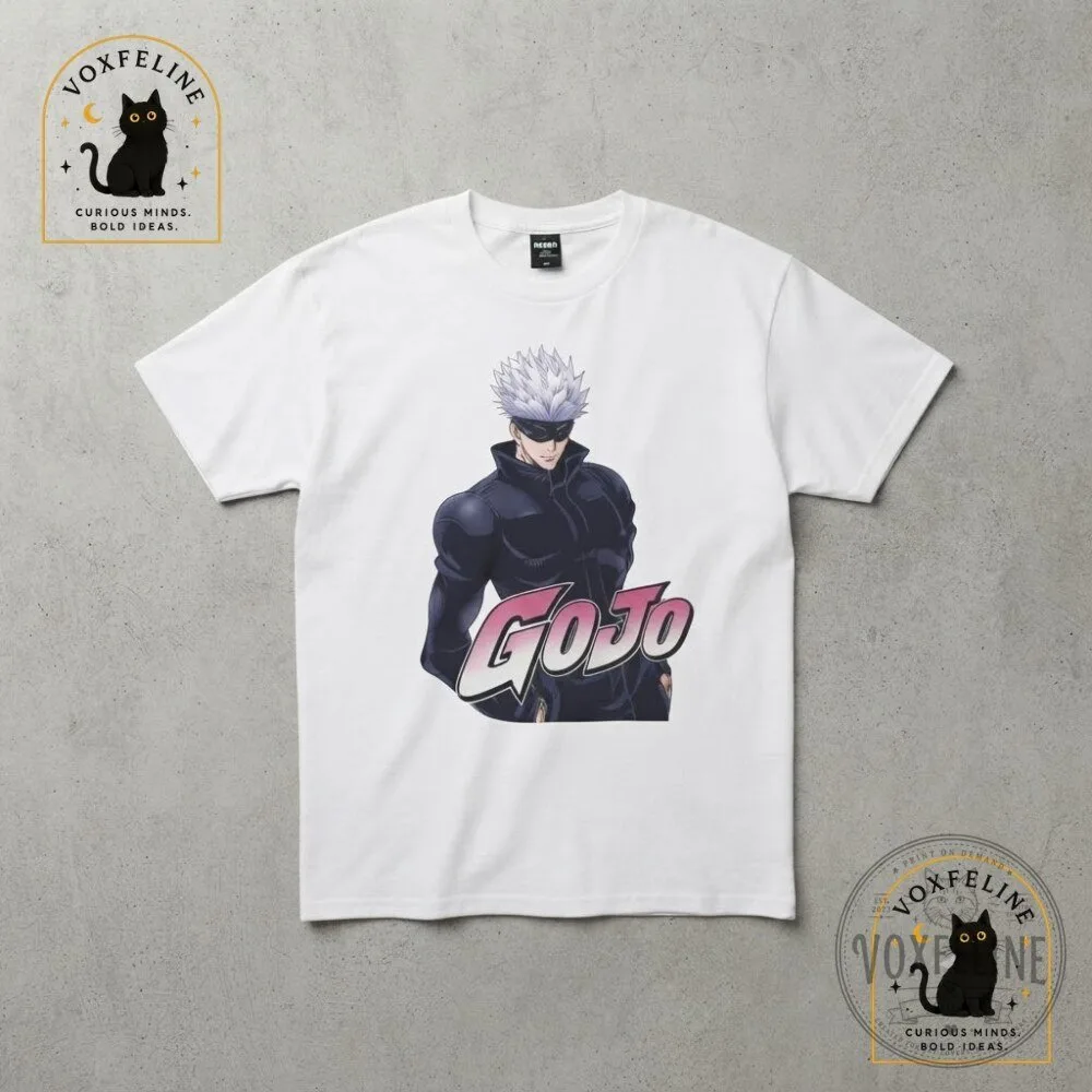 Gojojo’s Bizarre Adventure T-Shirt Gojo Satoru Jujutsu Kaisen x JoJo Graphic Tee 11 Gojojo’s Bizarre Adventure T-Shirt Gojo Satoru Jujutsu Kaisen x JoJo Graphic Tee