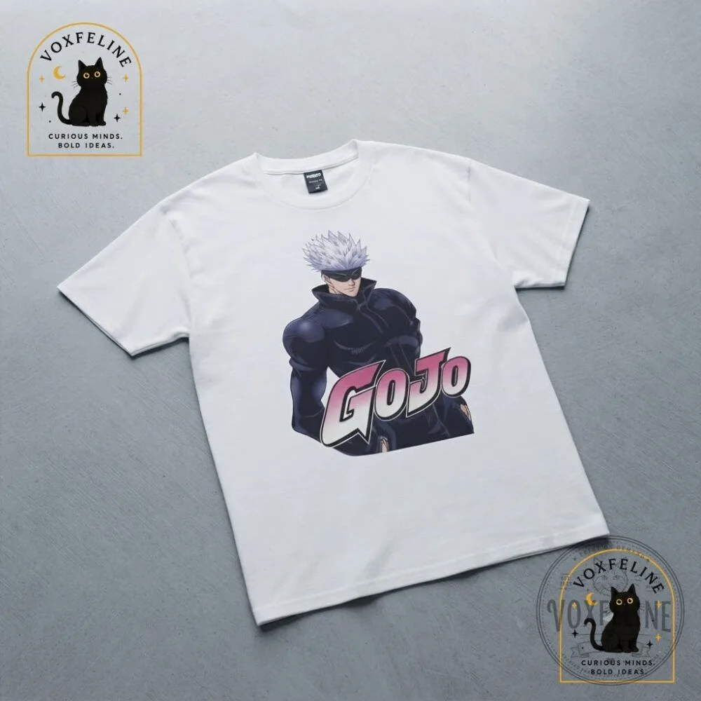 Gojojo’s Bizarre Adventure T-Shirt Gojo Satoru Jujutsu Kaisen x JoJo Graphic Tee 13 Gojojo’s Bizarre Adventure T-Shirt Gojo Satoru Jujutsu Kaisen x JoJo Graphic Tee