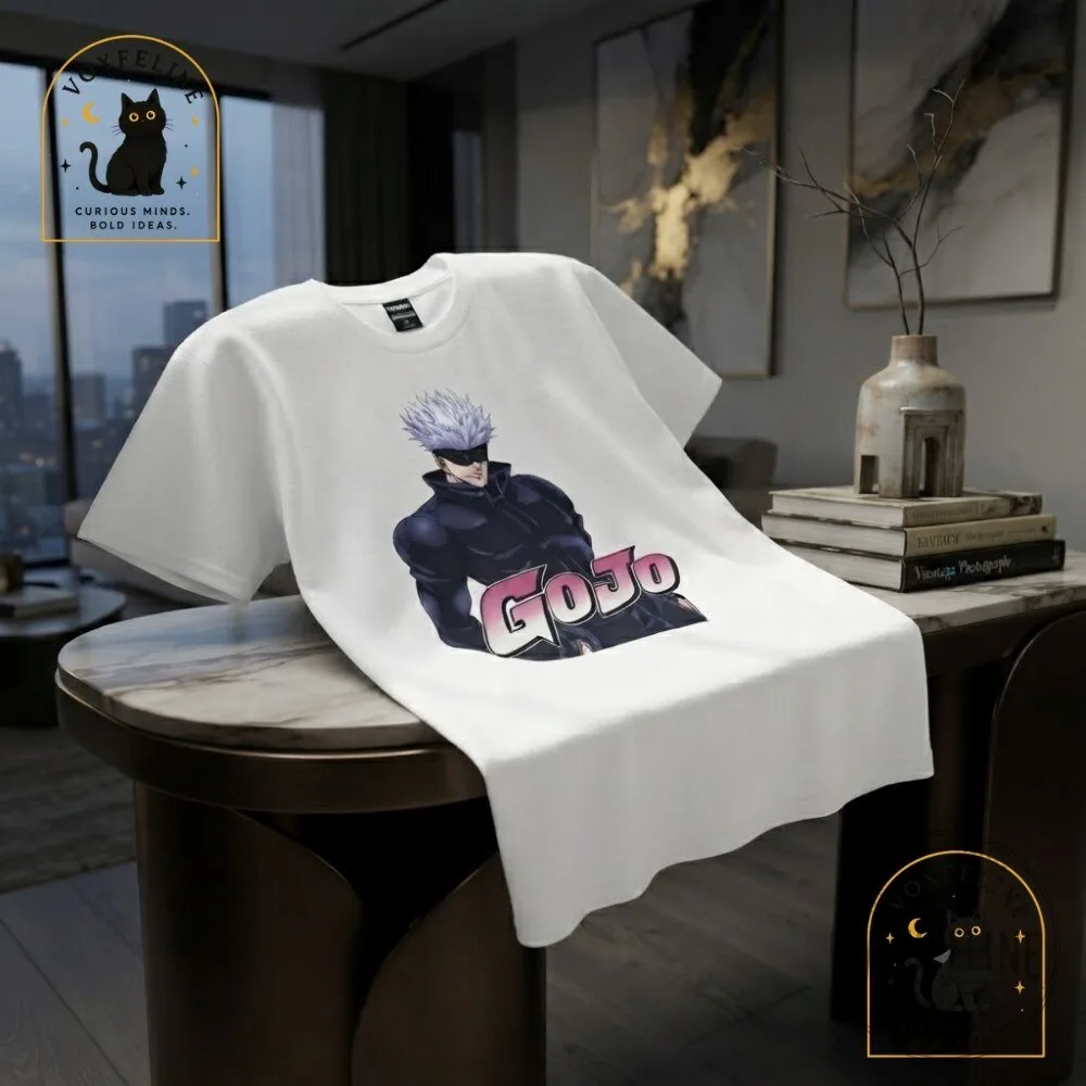 Gojojo’s Bizarre Adventure T-Shirt Gojo Satoru Jujutsu Kaisen x JoJo Graphic Tee 17 Gojojo’s Bizarre Adventure T-Shirt Gojo Satoru Jujutsu Kaisen x JoJo Graphic Tee