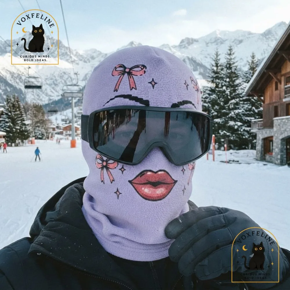 Blue Diva Ski Balaclava Funny Girly Cartoon Face Ski Mask with Ski Goggles (5) Blue Diva Ski Balaclava Funny Girly Cartoon Face Ski Mask with Ski Goggles — image 5