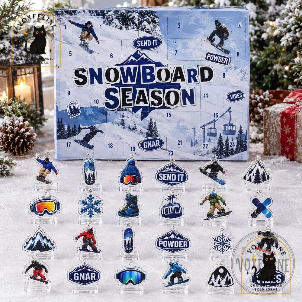"Top 5 Unique Gifts: Advent Calendars, T-Shirts, Bowls, and More" 4 Snowboard Season Advent Calendar 24-Day Christmas Countdown for Snowboarders