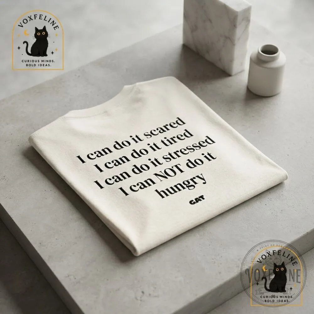 I Can Do It Scared Tired Stressed But Not Hungry Funny T-Shirt 10 I Can Do It Scared Tired Stressed But Not Hungry Funny T-Shirt