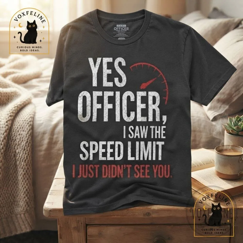 Yes Officer I Saw the Speed Limit I Just Didn't See You Funny Driving Shirt 8 Yes Officer I Saw the Speed Limit I Just Didn't See You Funny Driving Shirt