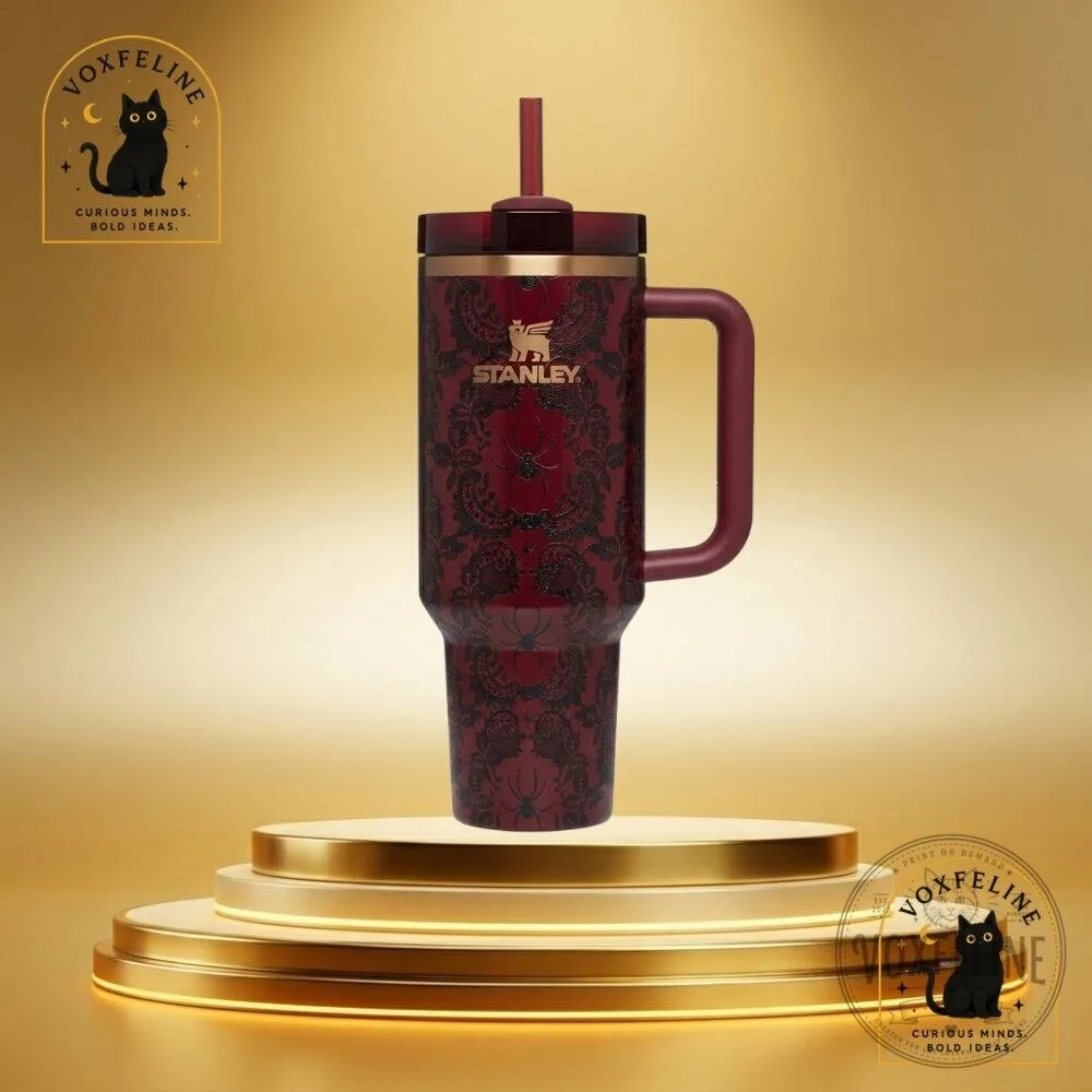 Stanley Bordeaux Lace Halloween Quencher H2.0 FlowState Tumbler 40 oz