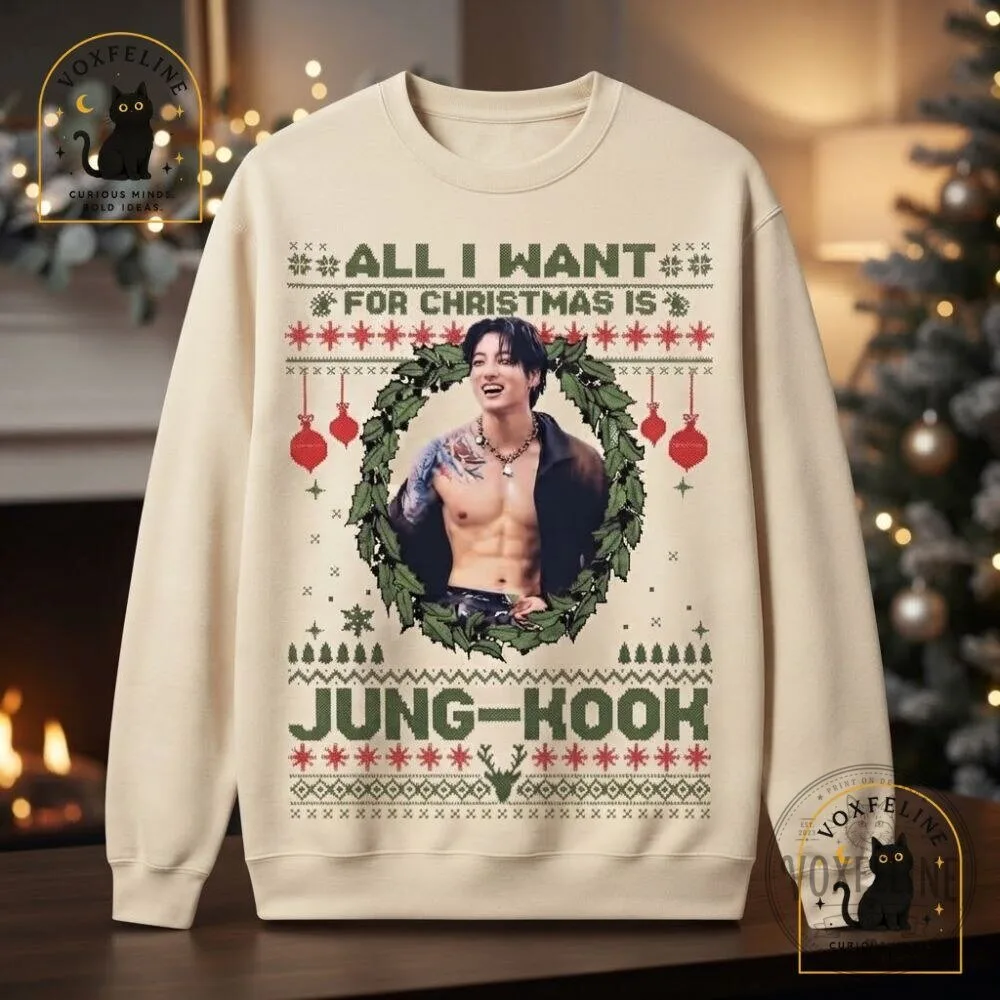 All I Want for Christmas Is Jung Kook Sweatshirt BTS ARMY Christmas 7 All I Want for Christmas Is Jung Kook Sweatshirt BTS ARMY Christmas