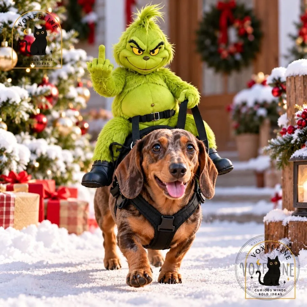 Grumpy Rider Grinch Dog Harness Costume Funny Christmas Pet Outfit 5 Grumpy Rider Grinch Dog Harness Costume Funny Christmas Pet Outfit