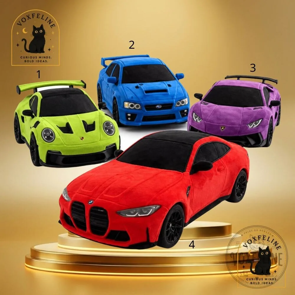 "Ultimate Car Plush Collection: Lamborghini, Porsche GT3 RS, Nissan R34" 24 Car Plush Collection Lamborghini Porsche GT3 RS và Nissan Skyline R34 Plush Toys