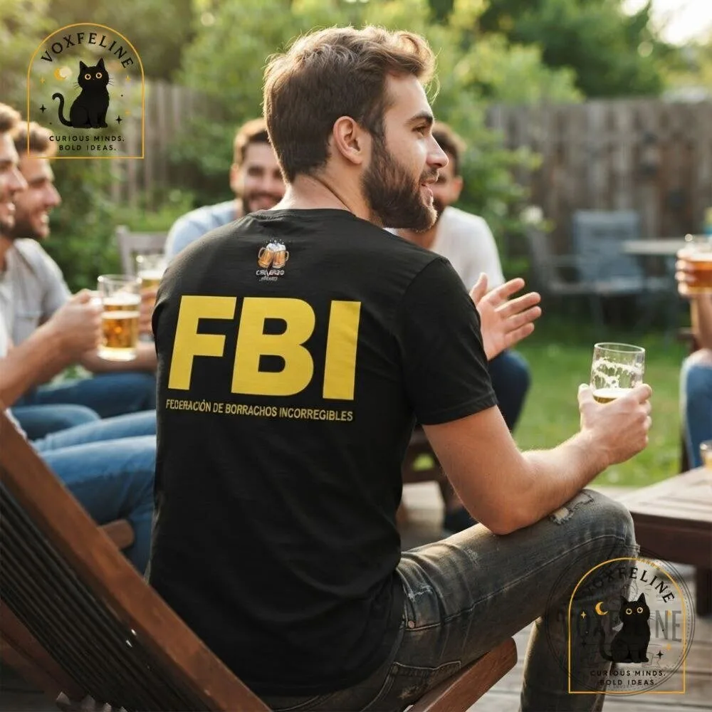 FBI Federación de Borrachos Incorregibles T-Shirt Funny Drinking Shirt 6 FBI Federación de Borrachos Incorregibles T-Shirt Funny Drinking Shirt