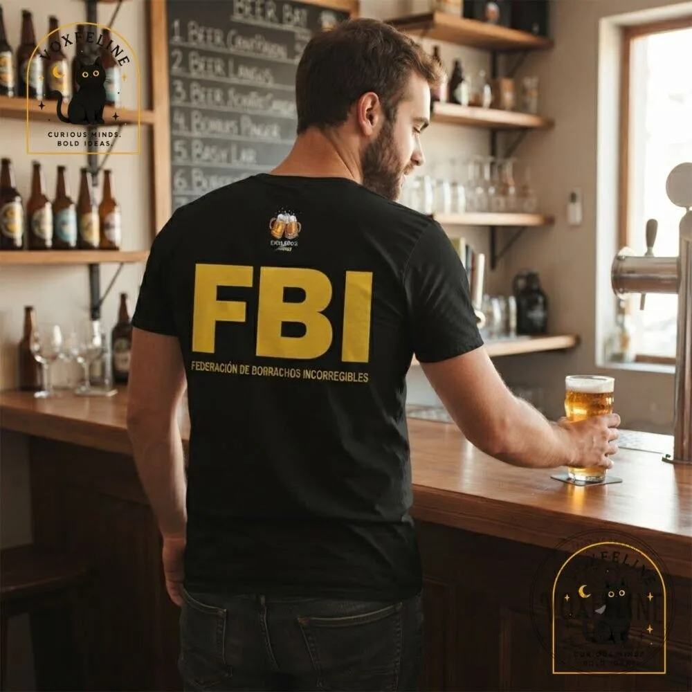 FBI Federación de Borrachos Incorregibles T-Shirt Funny Drinking Shirt 7 FBI Federación de Borrachos Incorregibles T-Shirt Funny Drinking Shirt