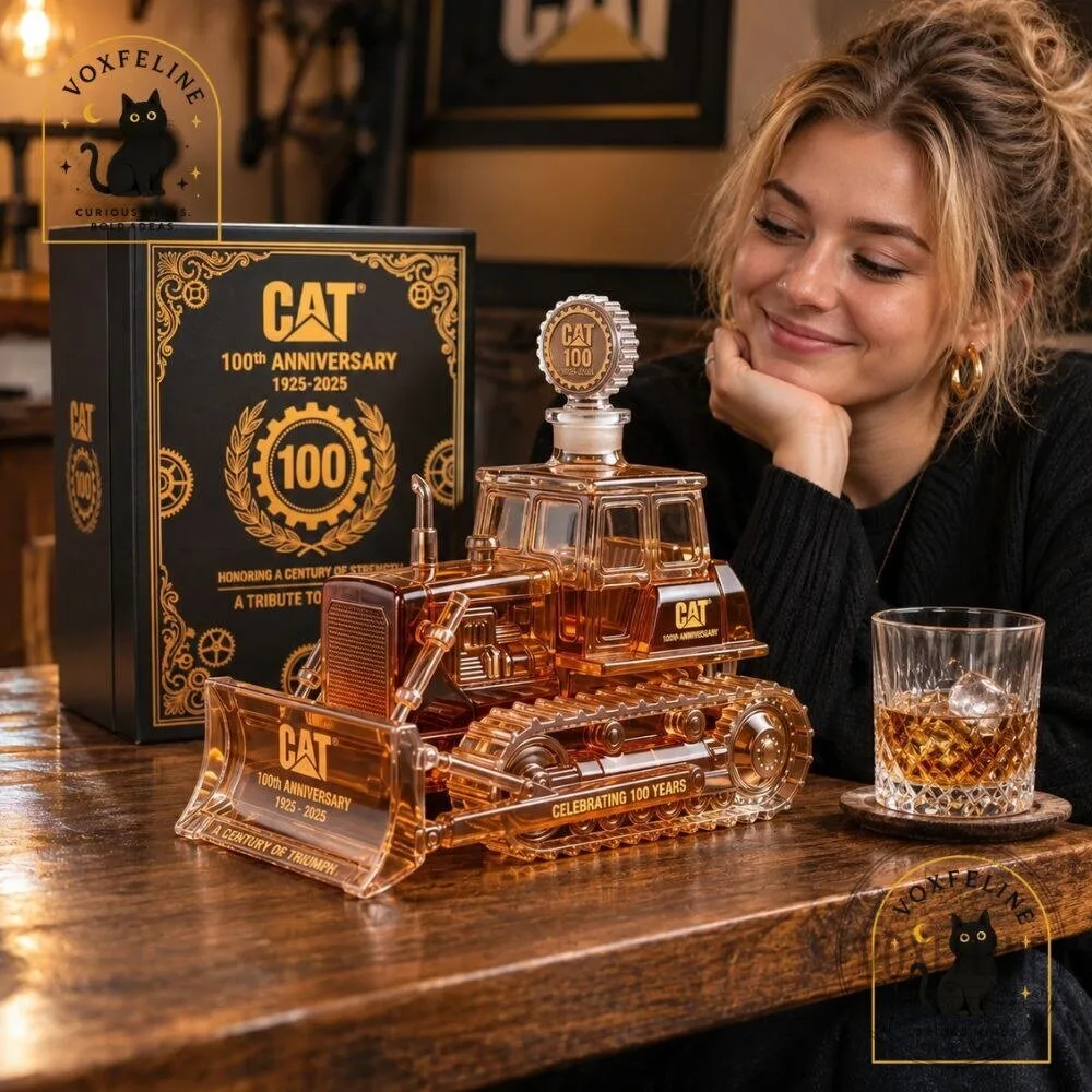 "Top Limited Edition Collector Items: Caterpillar, Cardinals Doll, Crown Royal" 16 Caterpillar 100th Anniversary Bulldozer Shaped Whiskey Decanter Gift