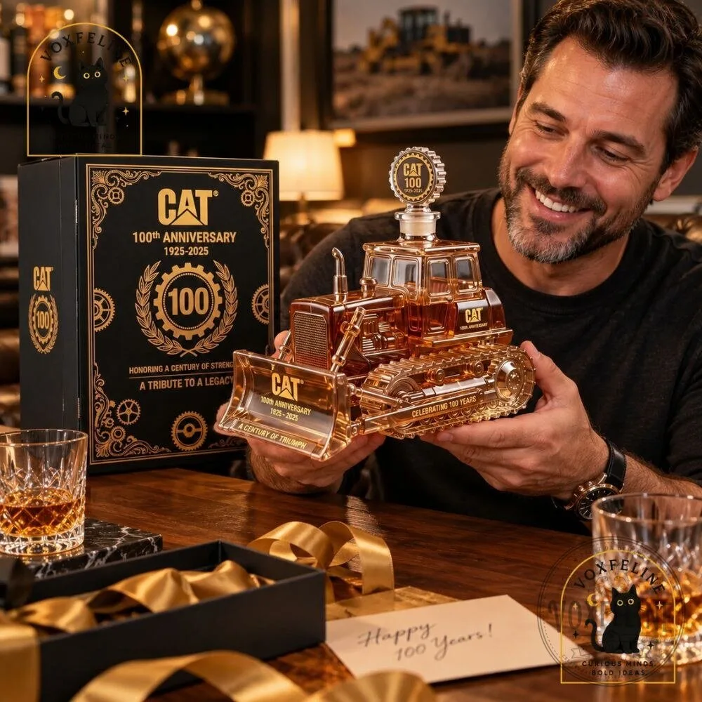 Caterpillar 100th Anniversary Bulldozer Shaped Whiskey Decanter Gift 5 Caterpillar 100th Anniversary Bulldozer Shaped Whiskey Decanter Gift