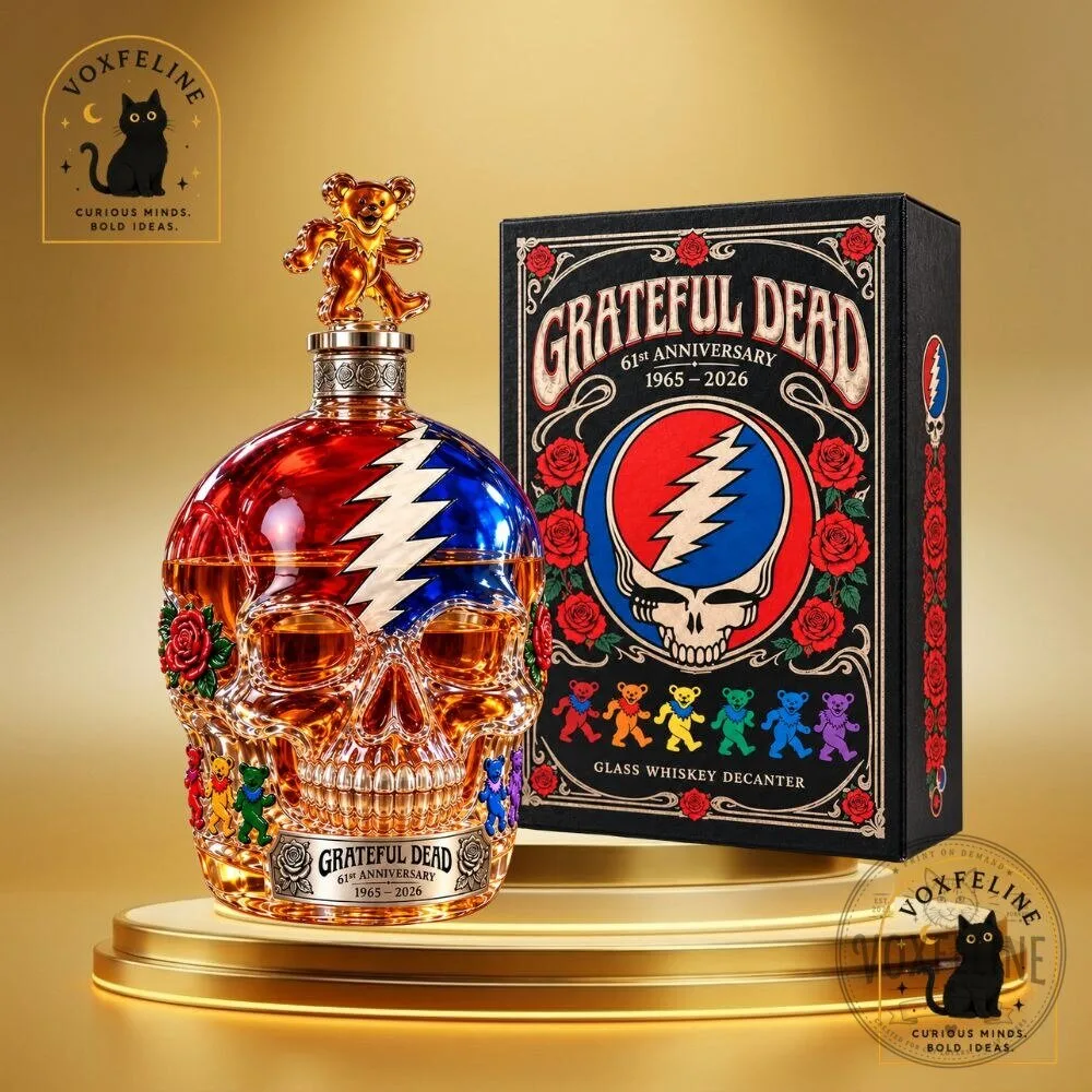 Grateful Dead 60th Anniversary Whiskey Decanter Skull Bottle 4 Grateful Dead 60th Anniversary Whiskey Decanter Skull Bottle