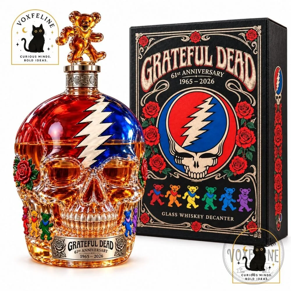 Grateful Dead 60th Anniversary Whiskey Decanter Skull Bottle 5 Grateful Dead 60th Anniversary Whiskey Decanter Skull Bottle