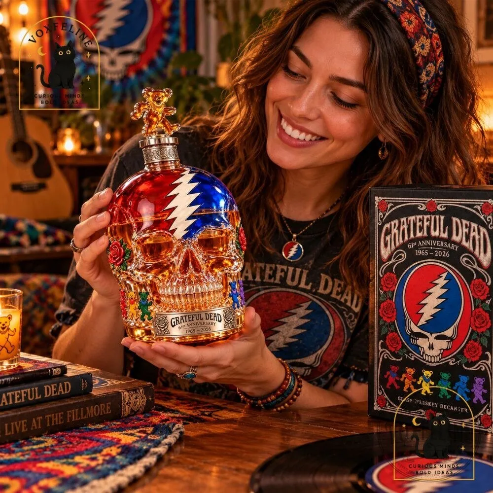 Grateful Dead 60th Anniversary Whiskey Decanter Skull Bottle 7 Grateful Dead 60th Anniversary Whiskey Decanter Skull Bottle