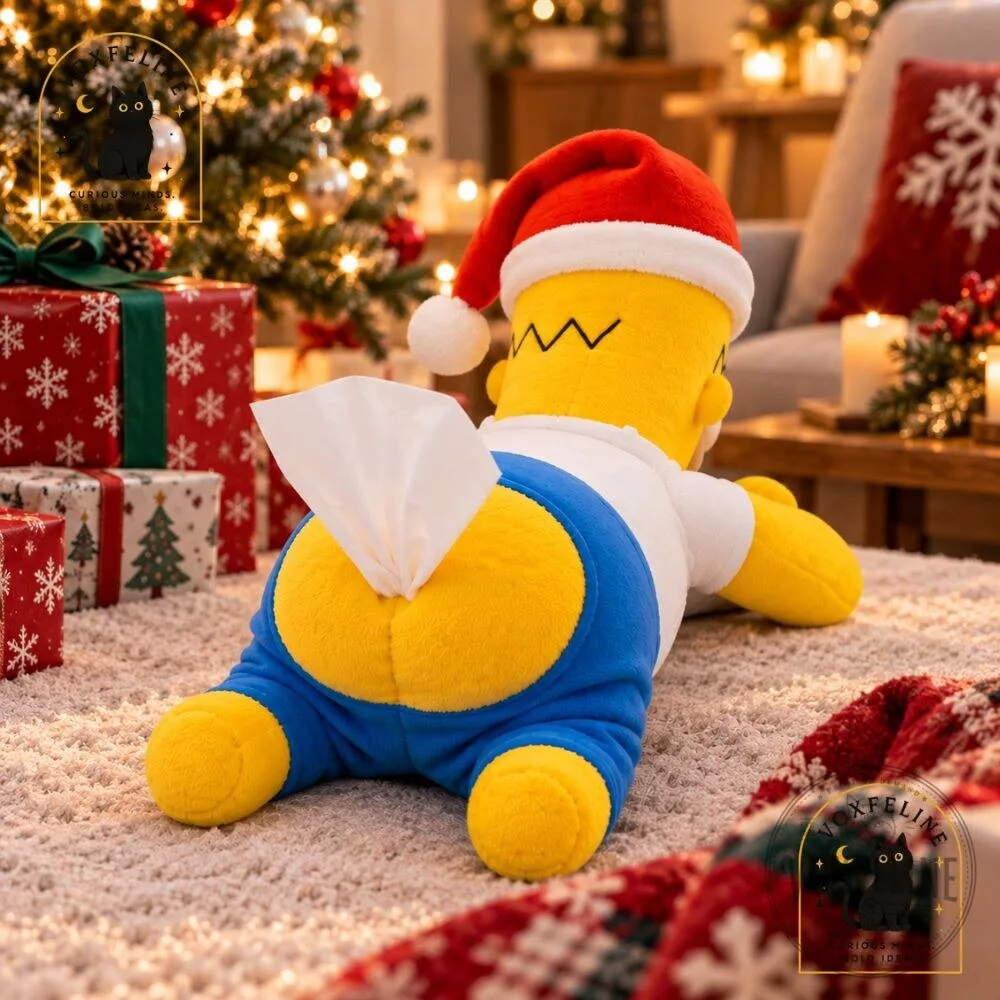 Homer Simpson Butt Plush Tissue Box Holder Funny Tissue Dispenser Gift